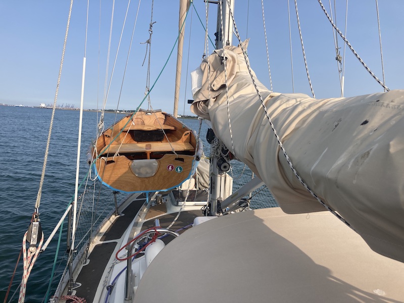 The cub hoisted on deck